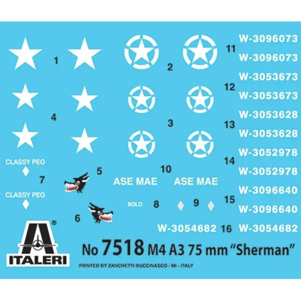 Italeri 1/72 M4A3 75mm Sherman tank 2ks modelová sada obrázek 2