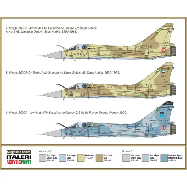 Italeri 1/72 Mirage 2000C stíhačka model obrázek 3