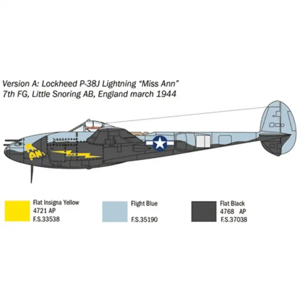 Italeri 1/72 P-38J Lightning model letadla obrázek 3