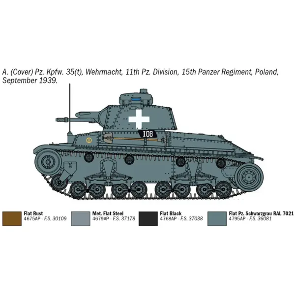 Italeri 1/72 Pz. Kpfw. 35(t) model tanku obrázek 3