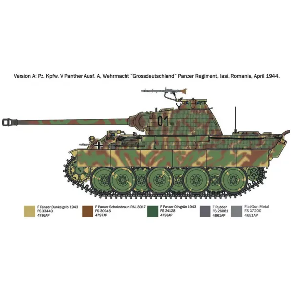 Italeri 1/72 Pz. Kpfw. V Panther Ausf. A model tank Párduc obrázek 3