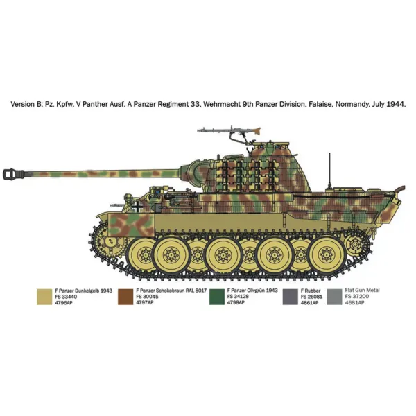 Italeri 1/72 Pz. Kpfw. V Panther Ausf. A model tank Párduc obrázek 4