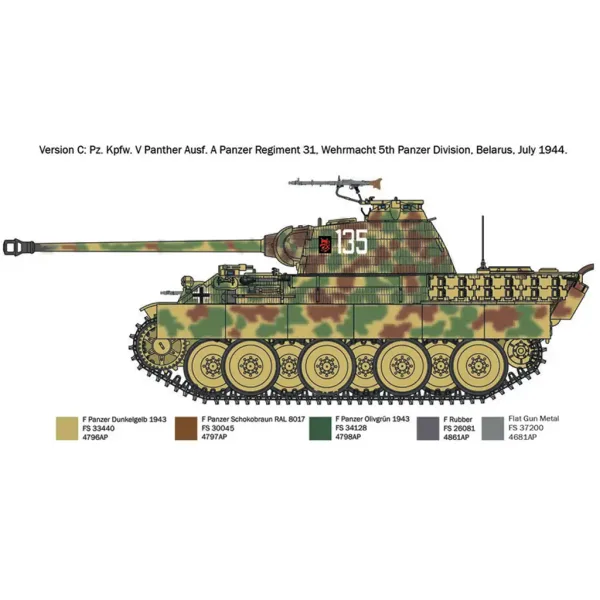 Italeri 1/72 Pz. Kpfw. V Panther Ausf. A model tank Párduc obrázek 5