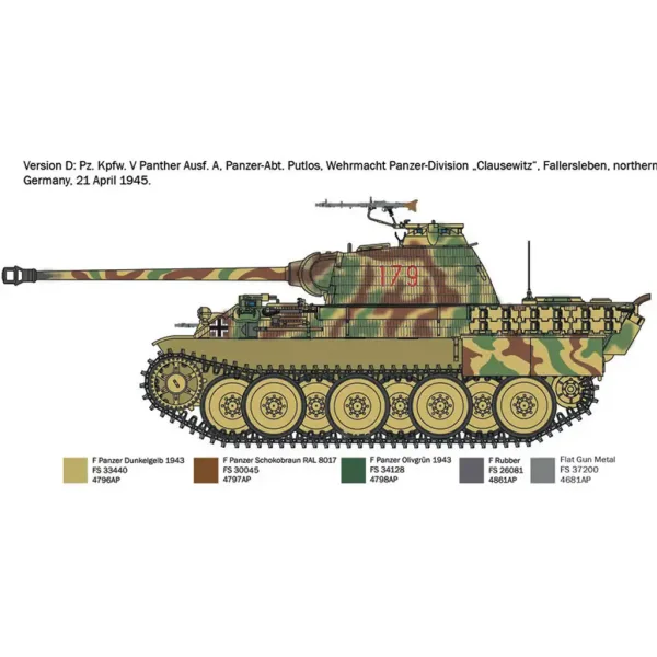 Italeri 1/72 Pz. Kpfw. V Panther Ausf. A model tank Párduc obrázek 6