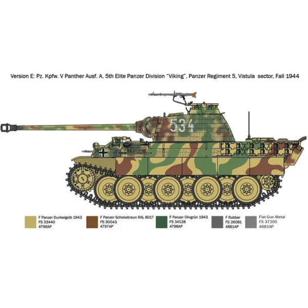 Italeri 1/72 Pz. Kpfw. V Panther Ausf. A model tank Párduc obrázek 7