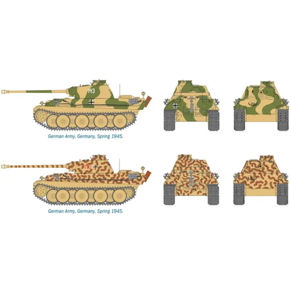Italeri 1/72 Pz. Kpfw. V Panther Ausf. G Panther tank 2ks modelová sada obrázek 4