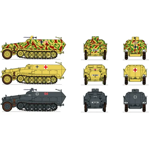 Italeri 1/72 Sd. Kfz. 251/1 Ausf. C polopásový obrněný vůz 2ks modelová sada obrázek 3