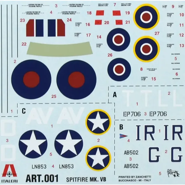 Italeri 1/72 Spitfire Mk. Vb stíhací letoun model obrázek 2