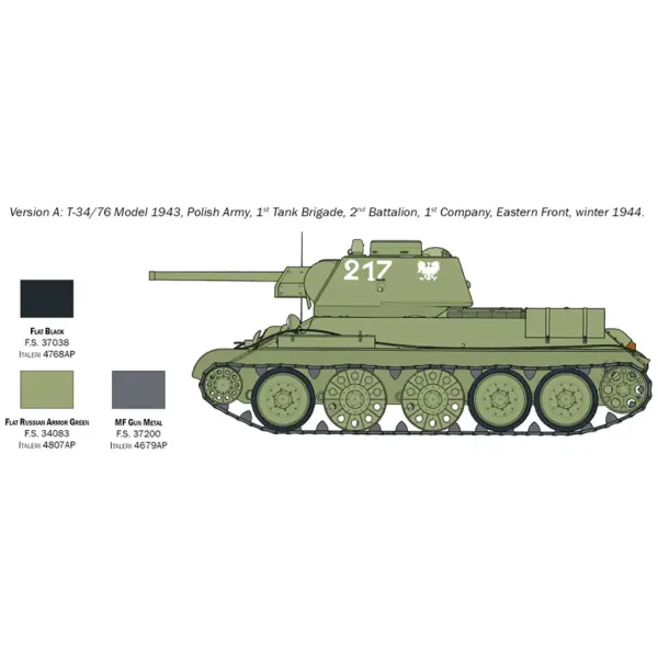 Italeri 1/72 T-34/76 Model 1943 tankový model obrázek 3