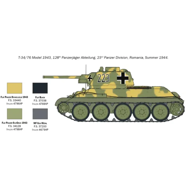 Italeri 1/72 T-34/76 Model 1943 tankový model obrázek 6