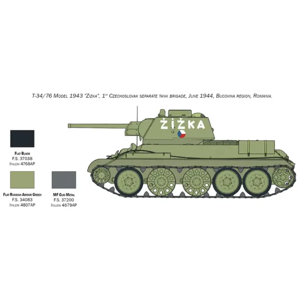 Italeri 1/72 T-34/76 Model 1943 tankový model obrázek 7