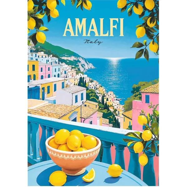 Itálie Amalfi vintage plakáty prémiové plus 1000dílné puzzle - Trefl obrázek 2