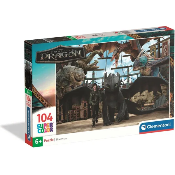 Jak vycvičit draka 104dílné Super Color Puzzle - Clementoni obrázek 1