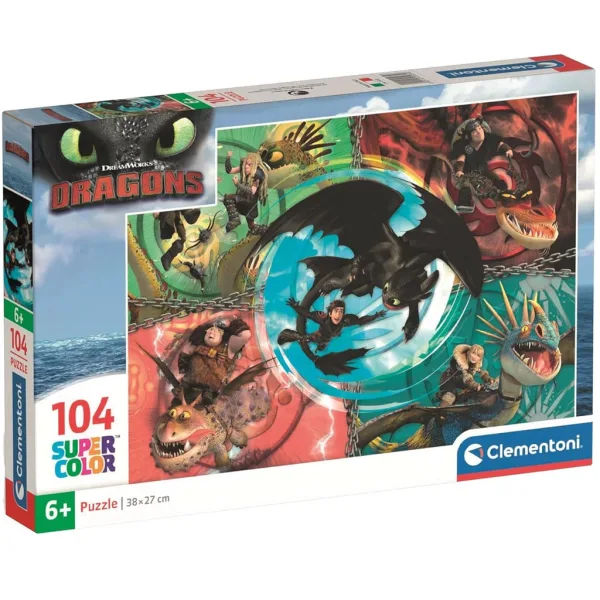 Jak vycvičit draka 104dílné Supercolor puzzle - Clementoni obrázek 1