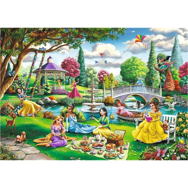 Jarní piknik Disney princezen, 1000dílné prémiové plus kvalitní puzzle – Trefl obrázek 2