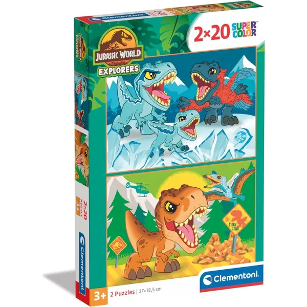 Jurassic World 2x20 dílků Supercolor puzzle - Clementoni obrázek 1