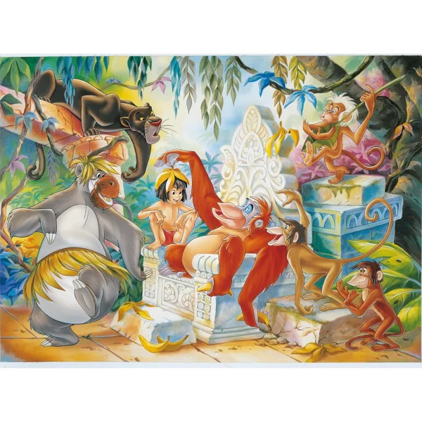 Kniha džunglí 2 v 1 108dílné puzzle a omalovánky 50x35cm - Lisciani obrázek 2