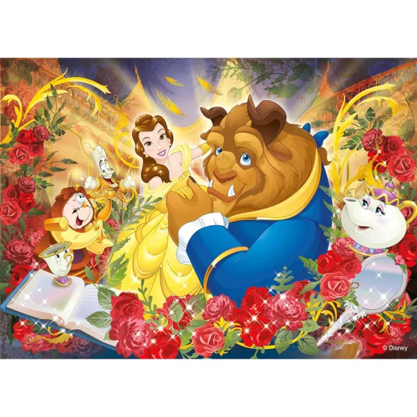 Kráska a zvíře 2 v 1 puzzle a omalovánky, 108 dílků, 50x35 cm – Lisciani obrázek 2