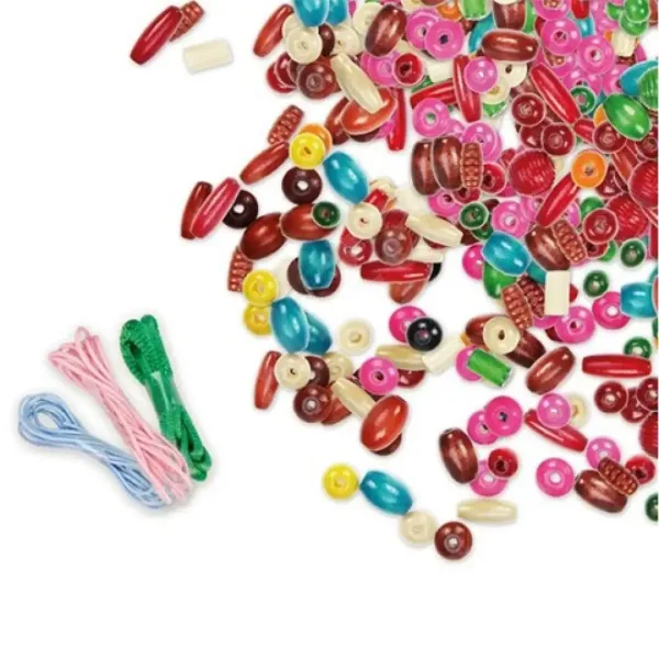 LENA: Barevné dřevěné korálky v sadě 438 kusů v plastovém boxu obrázek 2