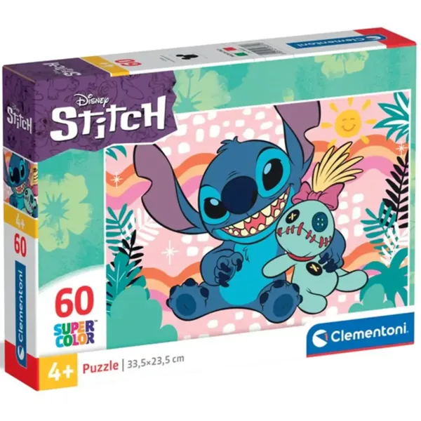 Lilo a Stitch s plyšovým Scrumpem 60dílné supercolor puzzle - Clementoni obrázek 1