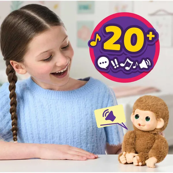 Little Live Pets: Mini Maki Pepi Peach interaktivní krémová opička obrázek 4
