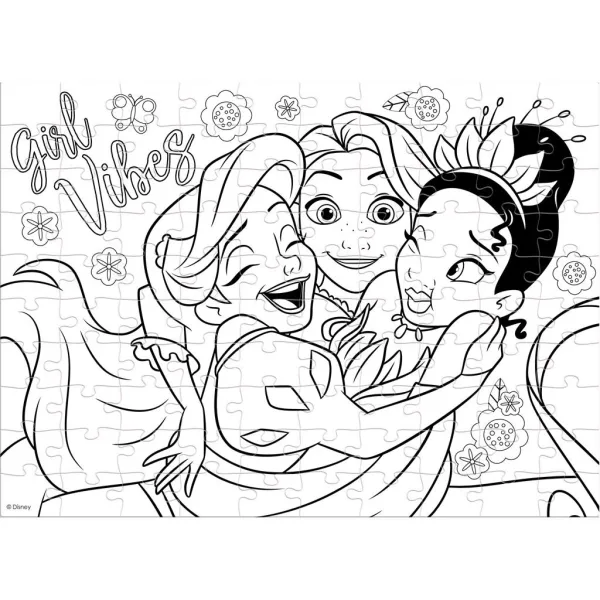 Luna: Disney princezny 2 v 1, omalovánkové puzzle, 100 dílků obrázek 3