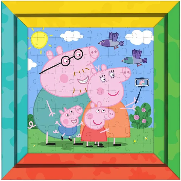 Luna: Peppa Pig 2 v 1, 64dílné omalovánkové puzzle s rámečkem obrázek 2