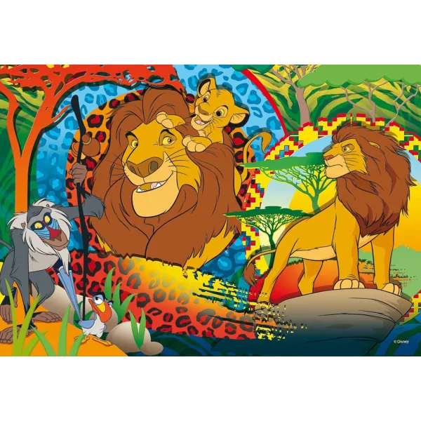 Lví král 2 v 1 24dílné Eco maxi puzzle a omalovánka 70x50cm - Lisciani obrázek 2