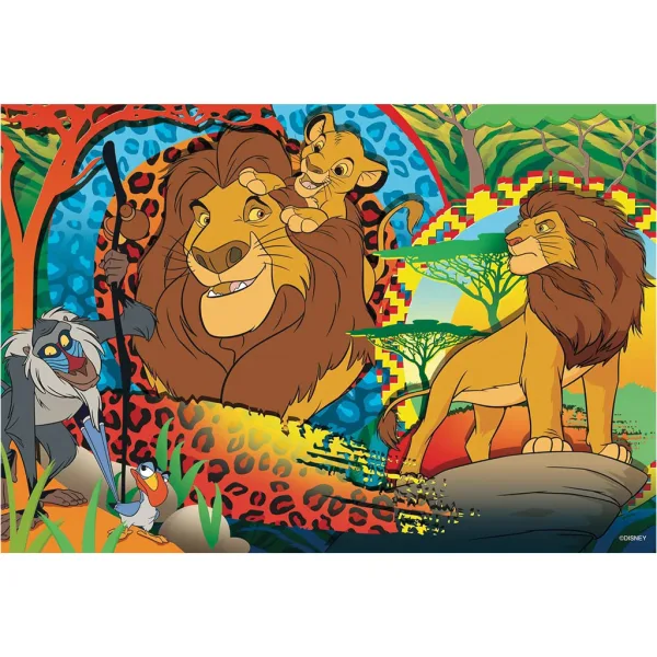 Lví král 2 v 1, puzzle a omalovánky, 24 dílků, 50x35 cm – Lisciani obrázek 2
