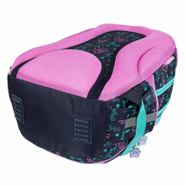 MLF Kitty Party školní taška s kočičím vzorem, 4 přihrádky, batoh BPL58 40 x 29 x 19 cm obrázek 3