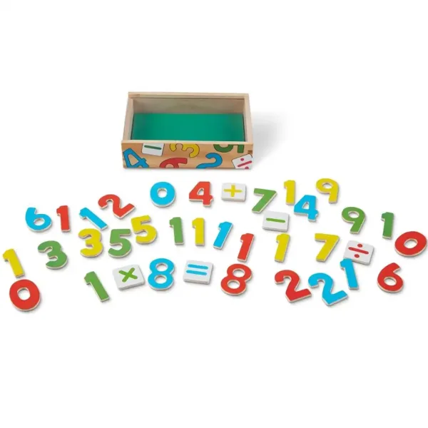 Magnetická dřevěná čísla sada her pro rozvoj dovedností v úložné krabici - Melissa & Doug obrázek 3