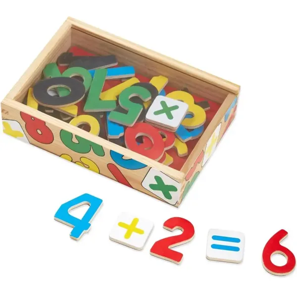 Magnetická dřevěná čísla sada her pro rozvoj dovedností v úložné krabici - Melissa & Doug obrázek 4