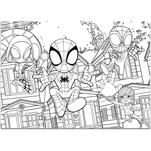 Marvel Spidey 2 v 1 maxi 4x48dílné puzzle a omalovánka 35x25 cm - Lisciani obrázek 2
