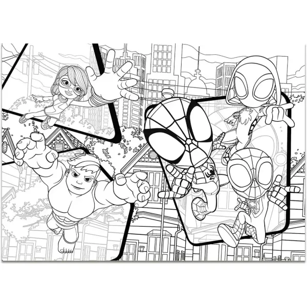 Marvel Spidey 2 v 1 maxi 4x48dílné puzzle a omalovánka 35x25 cm - Lisciani obrázek 3