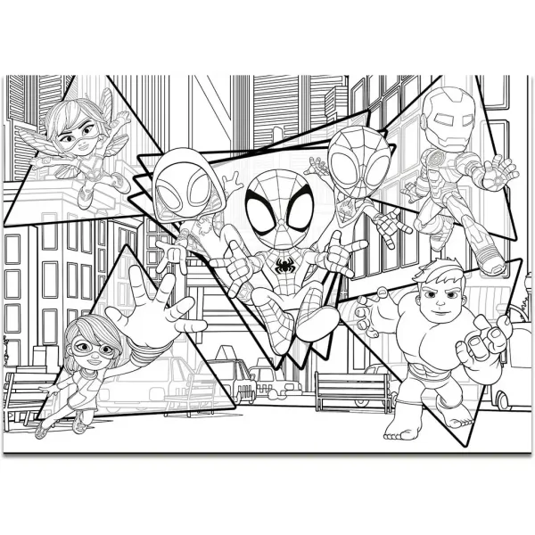 Marvel Spidey 2 v 1 maxi 4x48dílné puzzle a omalovánka 35x25 cm - Lisciani obrázek 4