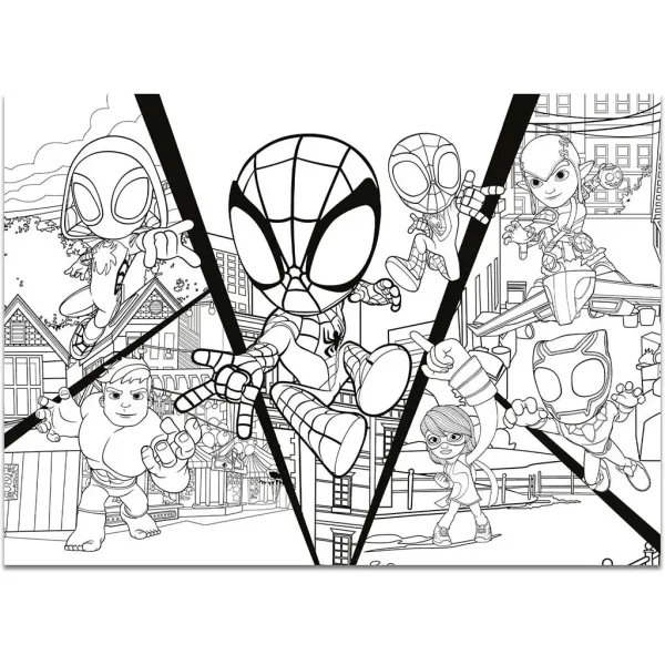Marvel Spidey 2 v 1 maxi 4x48dílné puzzle a omalovánka 35x25 cm - Lisciani obrázek 5