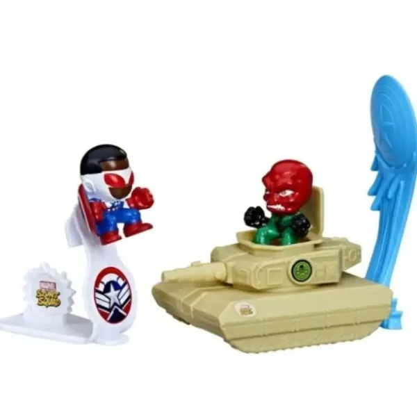 Marvel Stunt Squad: Kapitán Amerika vs. Rudá Lebka střílečka set - Hasbro obrázek 2