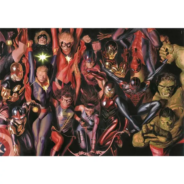 Marvel hrdinové 1000 dílků Compact puzzle 70x50cm - Clementoni obrázek 2