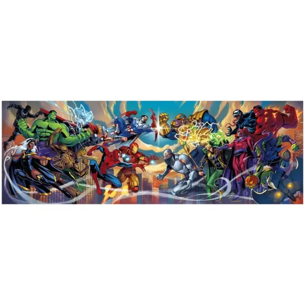 Marvel hrdinové 1000dílné panoramatické puzzle s plakátem - Clementoni obrázek 2