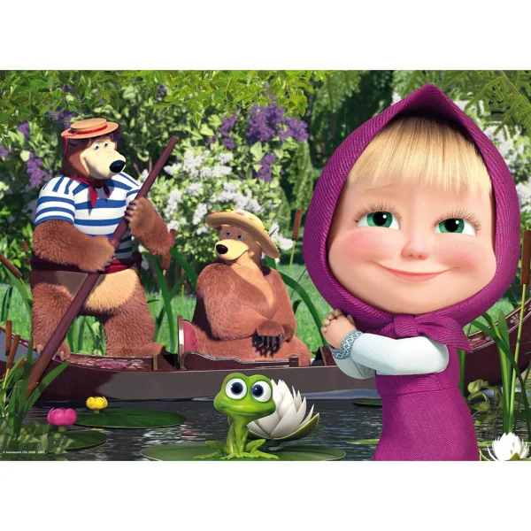 Máša a medvěd na jezeře 2 v 1, 24dílné Eco maxi puzzle a omalovánka 70x50cm – Lisciani obrázek 2