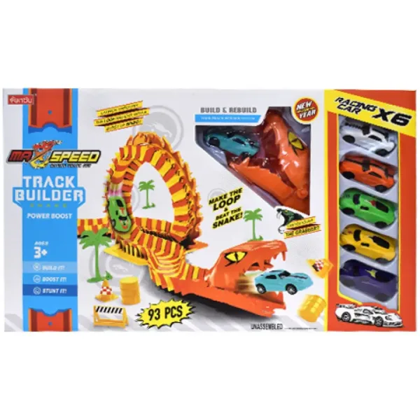 Max Speed Anakonda autodráha sada s 6 malými autíčky obrázek 3