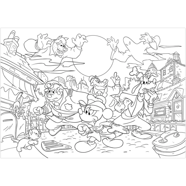 Mickey Mouse – Detektiv 2 v 1, puzzle a omalovánka, 108 dílků, 50x35 cm – Lisciani obrázek 3