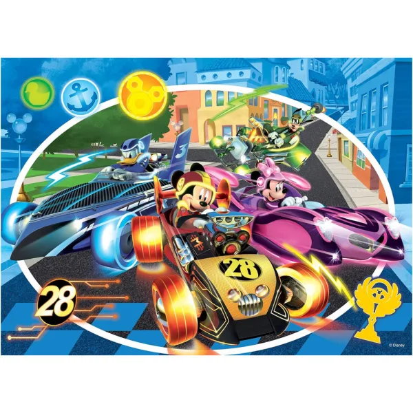 Mickey Mouse 2 v 1, 24dílné puzzle a omalovánka 50x35 cm - Lisciani obrázek 2