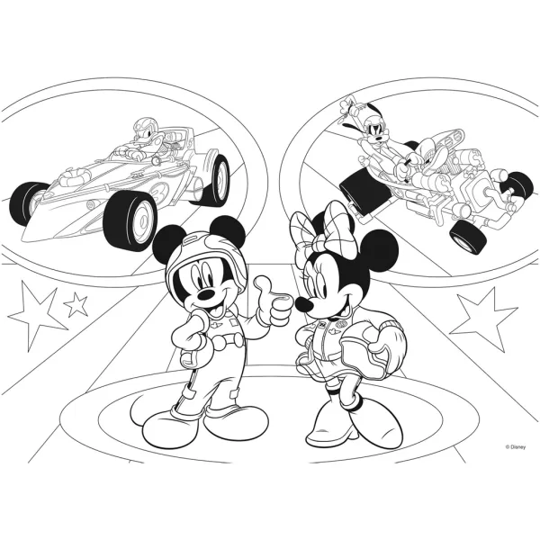 Mickey Mouse 2 v 1, 24dílné puzzle a omalovánka 50x35 cm - Lisciani obrázek 3