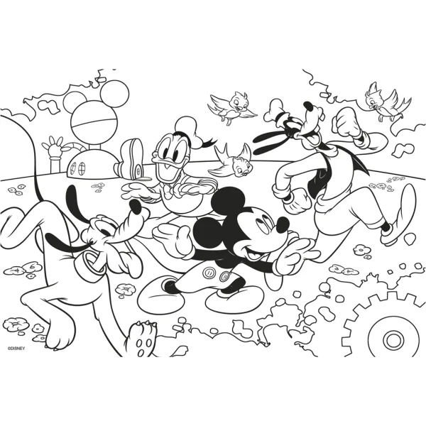 Mickey Mouse 2 v 1, 250dílné puzzle a omalovánka 50x35 cm - Lisciani obrázek 3