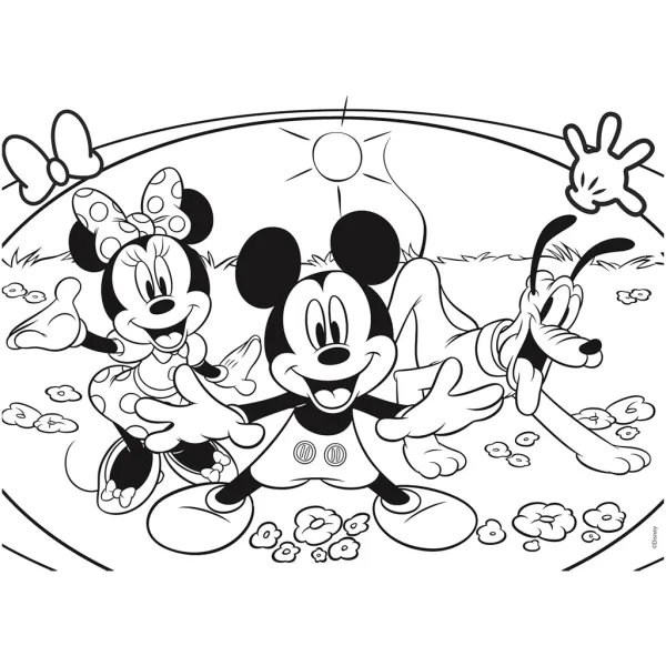 Mickey Mouse 2 v 1, 48dílné puzzle a omalovánka 35x25 cm – Lisciani obrázek 3