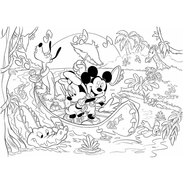 Mickey Mouse 2 v 1 60dílné maxi puzzle a omalovánka 70x50 cm - Lisciani obrázek 2
