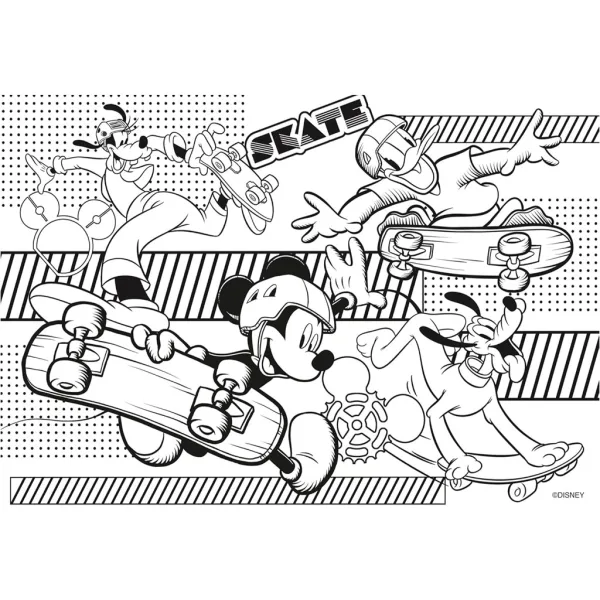 Mickey Mouse 2 v 1, 60dílné puzzle a omalovánka 50x35 cm - Lisciani obrázek 3