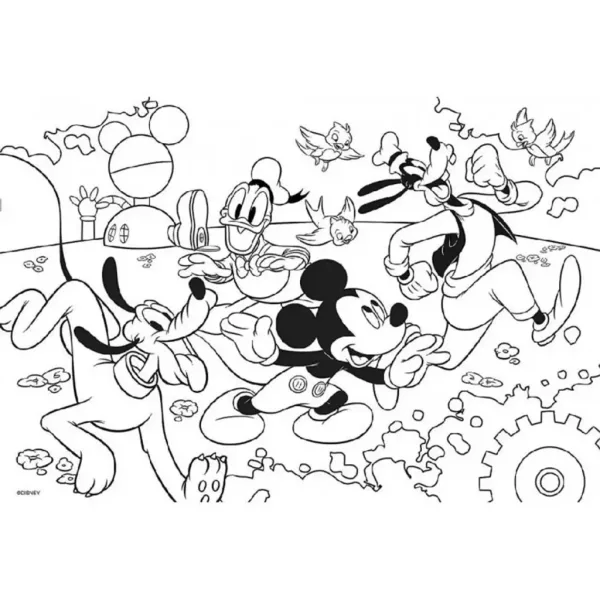 Mickey Mouse 2 v 1 maxi 4x48dílné puzzle a omalovánka 35x25 cm - Lisciani obrázek 3
