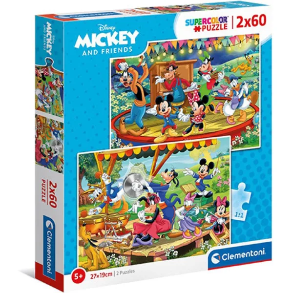 Mickey Mouse Supercolor 2 v 1 puzzle 2x60 kusů - Clementoni obrázek 1